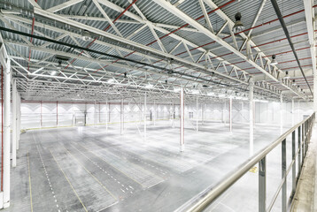 Interior of empty warehouse or garage
