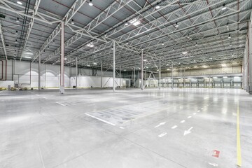 Interior of empty warehouse or garage