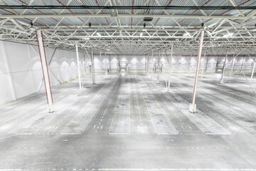 Interior of empty warehouse or garage