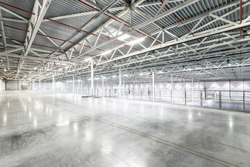 Interior of empty warehouse or garage