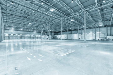 Interior of empty warehouse or garage