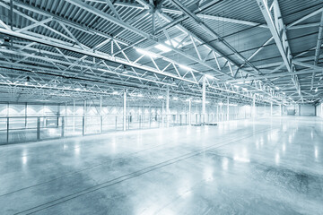 Interior of empty warehouse or garage