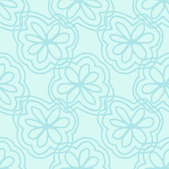 Line art abstract flower bloom seamless pattern. Romantic floral enless wallpaper,