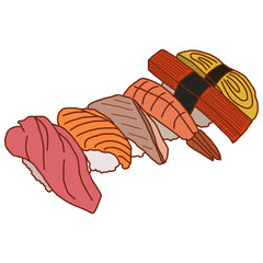 Sushi set - vector illustration