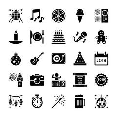 
New Year Glyph Icons Pack
