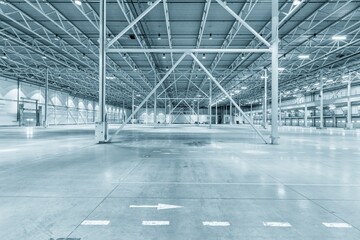 Interior of empty warehouse or garage