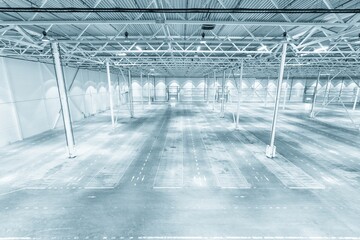 Interior of empty warehouse or garage
