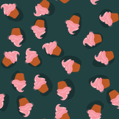 Greeting card 2021. Happy New Year template, seamless pattern . Celebrate vector decoration.