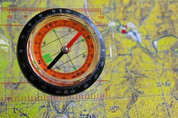 Orientation by map and compass.