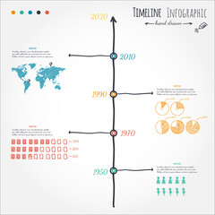  infographic sketch timeline template vector illustration - 353872318