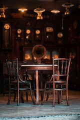 Fototapeta na wymiar Vintage chair sets in a cafe