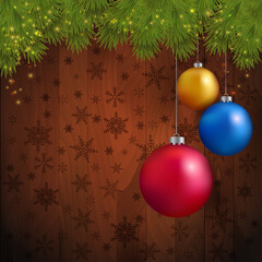 Merry Christmas background. Christmas Lights festive design. Vector illustration