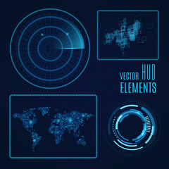 Futuristic interface. Hud elements. Vector