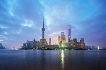 Fototapeta na wymiar Shanghai skyline in sunrise time, China
