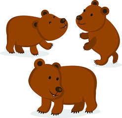 Brown bears. Vector illustration.