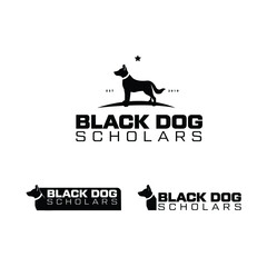 vector illustration of a black dog