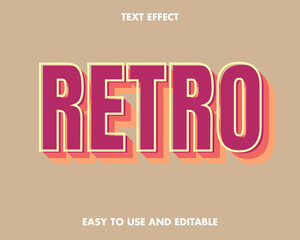 Retro text effect, editable text and easy to use