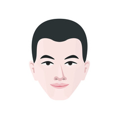 Asian face in modern flat style vector, simple people concept on white background for your design work, presentation, website or others.