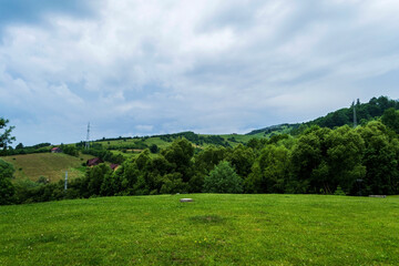 Fototapeta na wymiar Panoramic view in Gura Humorului, Suceava county, Bucovina, Romania.