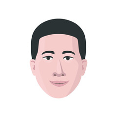 Asian face in modern flat style vector, simple people concept on white background for your design work, presentation, website or others.