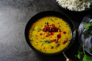 Dal Tadka /Daal fry-Indian lentil curry with Jeera rice
