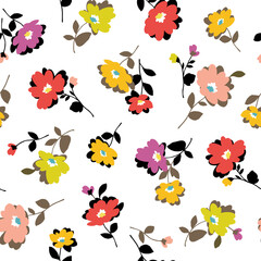 Seamless pattern material of an abstract flower,