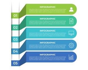 Presentation business infographic template with 5 options. Vector illustration.