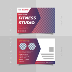 Gym  Fitness Modern & Clean Postcard Template Layout