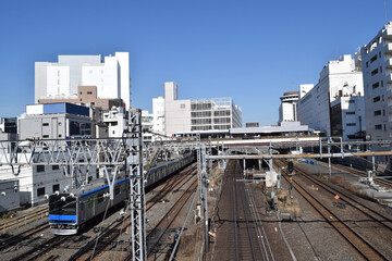 Fototapeta na wymiar Quadruple track of Gretaer Tokyo Area, Japan
