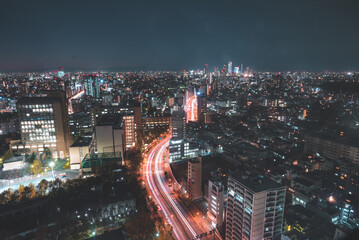 Tokyo Skyline Light Trails - 353879129