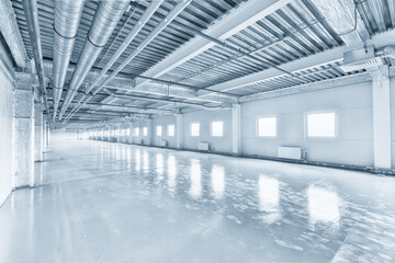 Interior of empty warehouse or garage