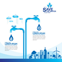 Save Water Vector Concept Water is Life