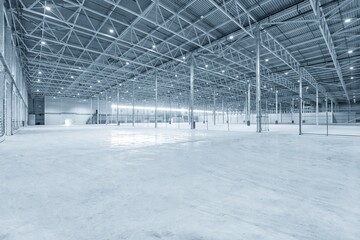 Interior of empty warehouse or garage
