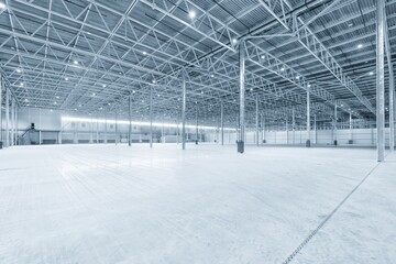 Interior of empty warehouse or garage