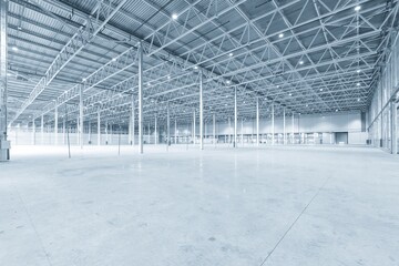 Interior of empty warehouse or garage