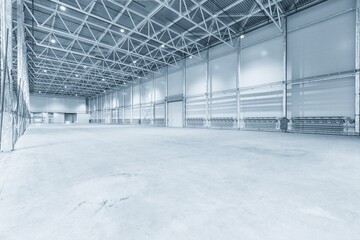 Interior of empty warehouse or garage