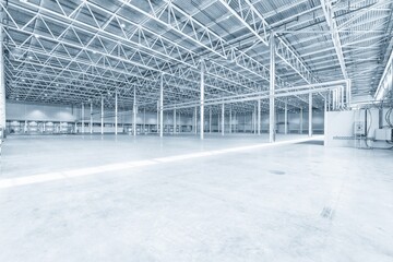 Interior of empty warehouse or garage