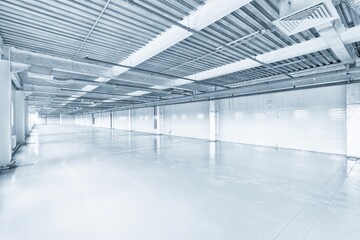 Interior of empty warehouse or garage