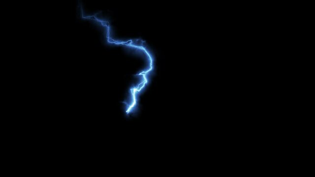 Lightning Electricity Effect, Light Beam Abstract Animation Pack. Matte Channel Video. High Quality 4K Resolution.