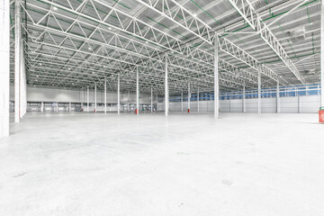 Interior of empty warehouse or garage