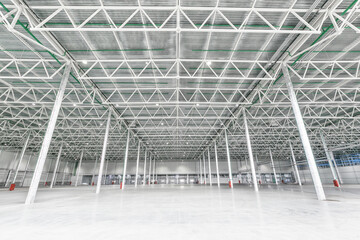 Interior of empty warehouse or garage