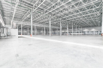 Interior of empty warehouse or garage