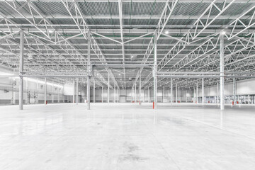 Interior of empty warehouse or garage