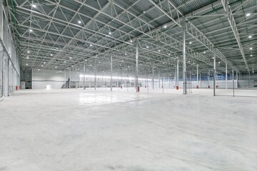 Interior of empty warehouse or garage
