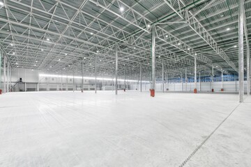 Interior of empty warehouse or garage