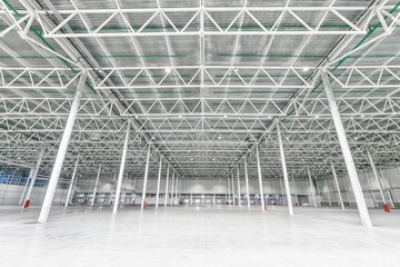 Interior of empty warehouse or garage