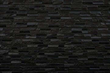 Black Brick Wall Texture Background.