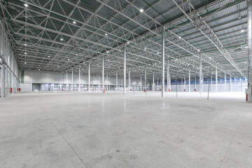 Interior of empty warehouse or garage