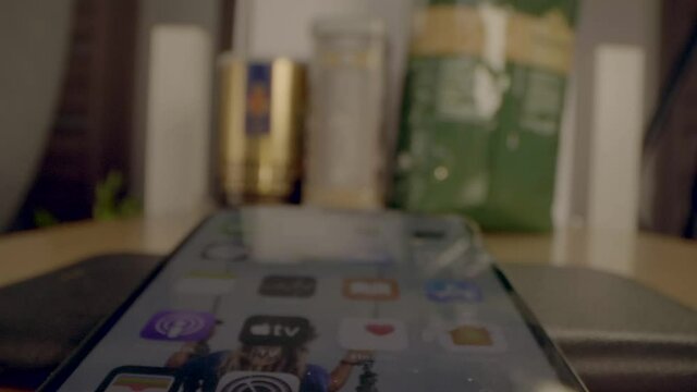 Close up view of the iPad display with icons.