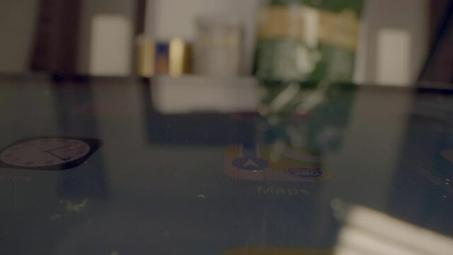 Close up view of the iPad display with icons.